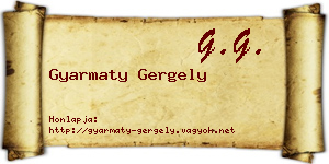 Gyarmaty Gergely névjegykártya